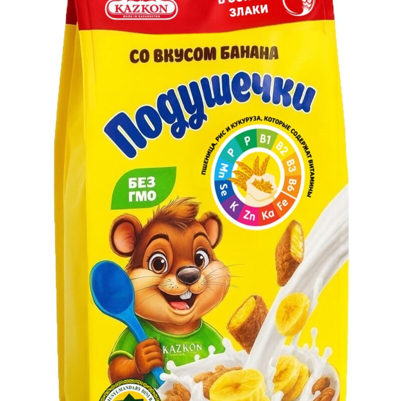 Подушечки со вкусом банан из цельных злаков