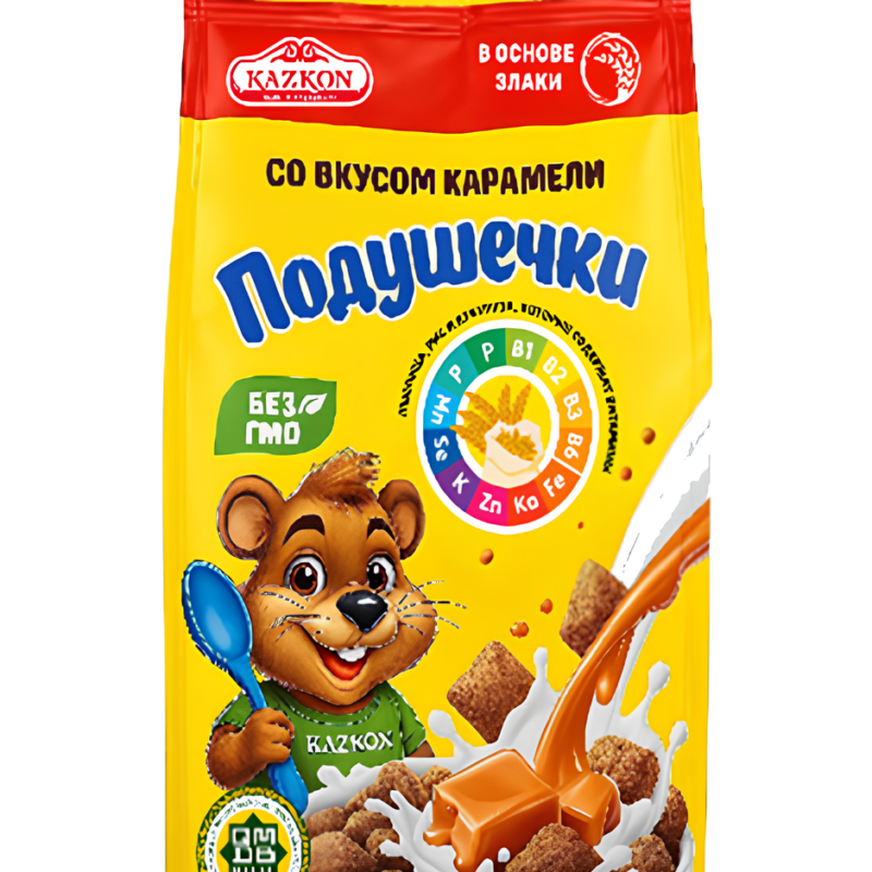 Подушечки со вкусом карамели из цельных злаков